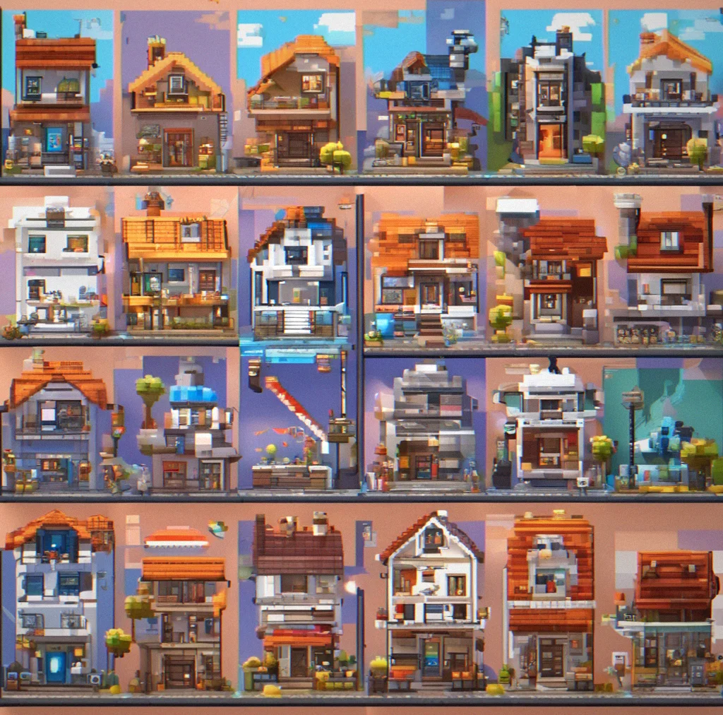 Mobile screen displaying a builder's profile with their five most-remixed creations listed with view counts and references from other creators