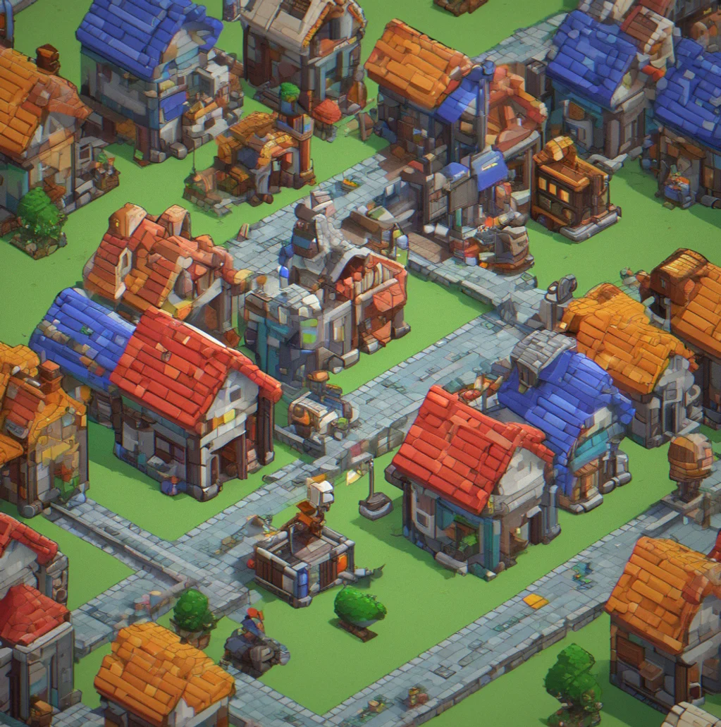 Close-up view while rotating and inspecting, individual blocks being moved around to line up properly and look right